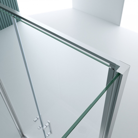 Cabina Astra 50UK, crom, sticla transparenta, 2 usi batante, cu sau fara cadita, 90x100 cm [1]