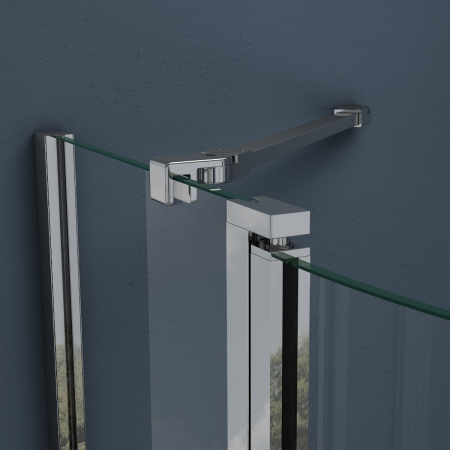 Cabina Astra 52K, crom sau negru, sticla transparenta, 2 usi batante, cu sau fara cadita, diverse dimensiuni [5]