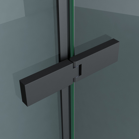 Cabina Astra 64K, negru, sticla transparenta, usa batanta, cu sau fara cadita, diverse dimensiuni [10]