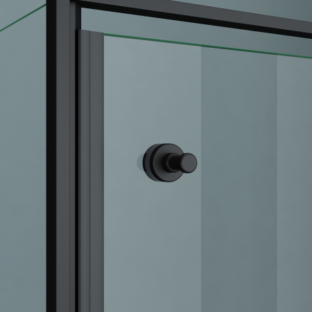 Cabina Astra 64K, negru, sticla transparenta, usa batanta, cu sau fara cadita, diverse dimensiuni [6]