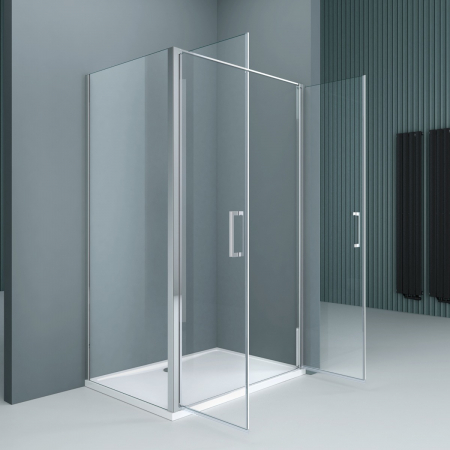 Cabina Astra 66K, crom sau negru, sticla transparenta, usa batanta, cu sau fara cadita, diverse dimensiuni [3]