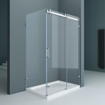 Cabine de duș - Cabina Astra R17-2, crom, sticla transparenta, usa glisanta, cu sau fara cadita, diverse dimensiuni
