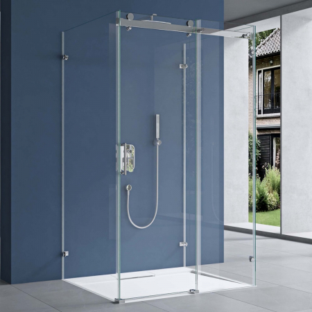 Cabine de duș - Cabina Astra R17-2UK, crom, sticla transparenta, usa glisanta, cu sau fara cadita, diverse dimensiuni