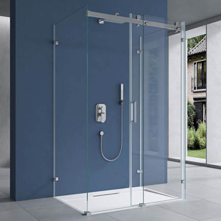 Cabina Astra R17-2UK, crom, sticla transparenta, usa glisanta, cu sau fara cadita, diverse dimensiuni [2]