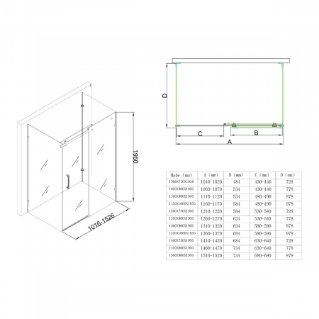Cabina Astra R17-2UK, crom, sticla transparenta, usa glisanta, cu sau fara cadita, diverse dimensiuni [9]
