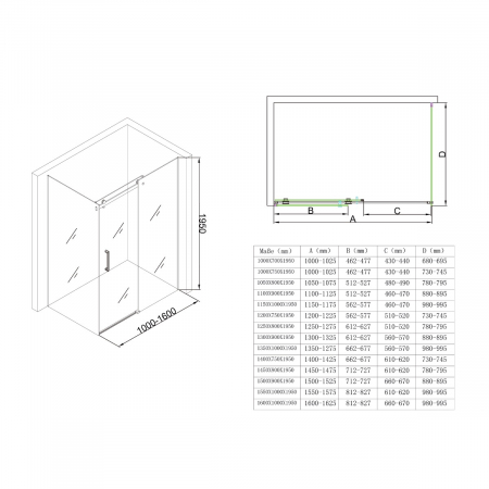 Cabina Astra R17, crom, sticla transparenta, usa glisanta, cu sau fara cadita, diverse dimensiuni [8]