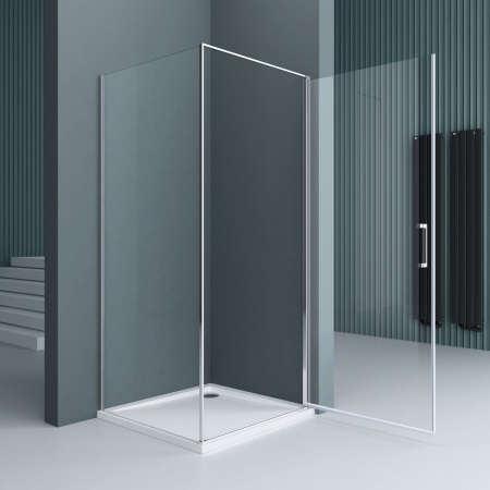 Cabina Astra R36, crom, sticla transparenta, usa batanta, cu sau fara cadita, diverse dimensiuni [6]
