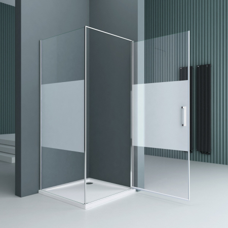 Cabina Astra R36MS, crom, sticla sablata partial, usa batanta, cu sau fara cadita, diverse dimensiuni [1]