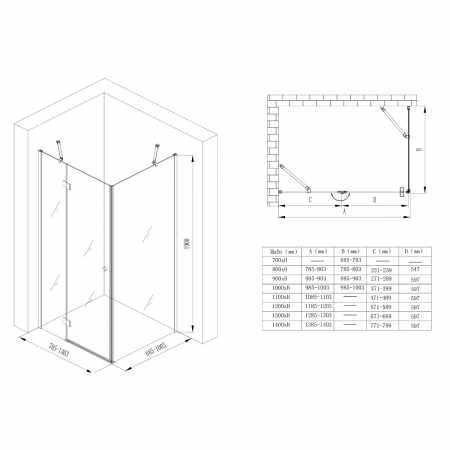 Cabina Astra R5, crom, sticla transparenta, usa batanta, cu sau fara cadita, diverse dimensiuni [10]
