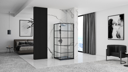 Cabina Concept Black 80 sau 90 cm, glisanta, negru [2]