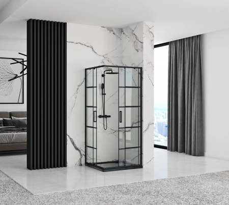 Cabina Concept Black 80 sau 90 cm, glisanta, negru [1]