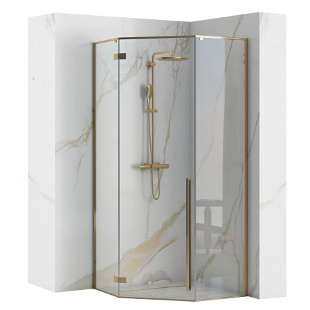Cabine de duș - Cabina Diamond Gold, batanta, cu sau fara cadita, auriu