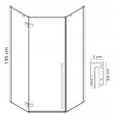Cabina Diamond Gold, batanta, cu sau fara cadita, auriu [5]