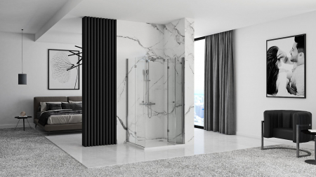 Cabina Fold N2, doua usi pliabile, crom [4]