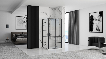 Cabina Molier Black 2, doua usi pliabile, negru [1]