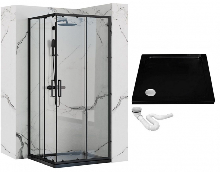 Cabina Punto 80 sau 90 cm, glisanta, negru [6]
