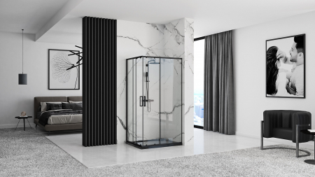 Cabina Punto 80x100, glisanta, negru [4]