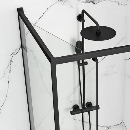 Cabina Space In Black, glisanta, cu sau fara cadita, negru [6]