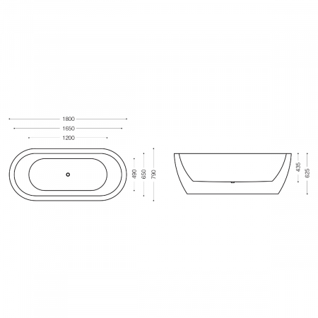 Cadă Astra V501, acril, 180x80 cm, freestanding [8]