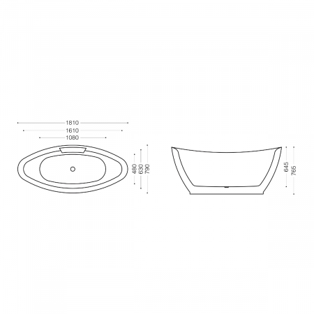 Cadă Astra V603, acril, 180x80 cm, freestanding [9]