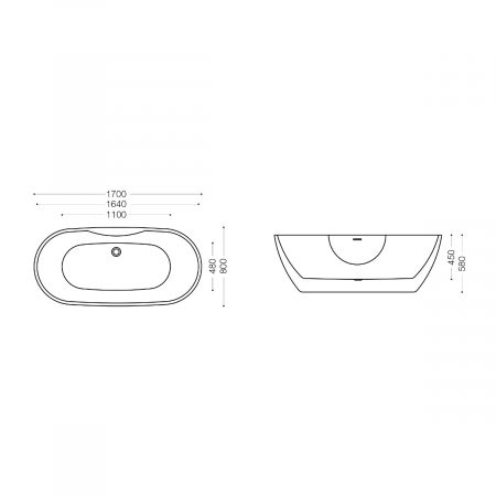 Cadă Astra V605, acril, 170x80 cm, freestanding [9]