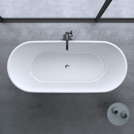 Cadă ovală Astra V518, acril, 170x78 cm, freestanding [6]