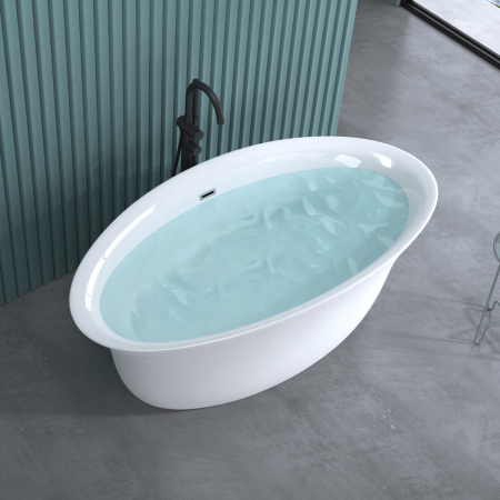Căzi - Cadă ovală Astra V543OA, acril, 170x88x65 cm, freestanding, inclusiv racord de scurgere și preaplin, racorduri DIN