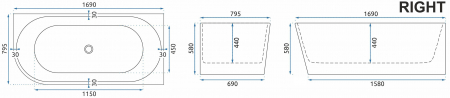 Cadă Sydney Bellanto RIGHT, acril, 150-170 cm [4]