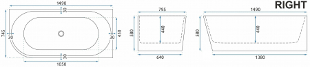 Cadă Sydney Bellanto RIGHT, acril, 150-170 cm [3]