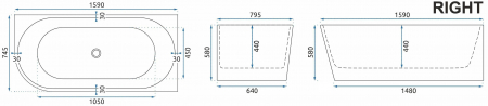 Cadă Sydney Bellanto RIGHT, acril, 150-170 cm [3]