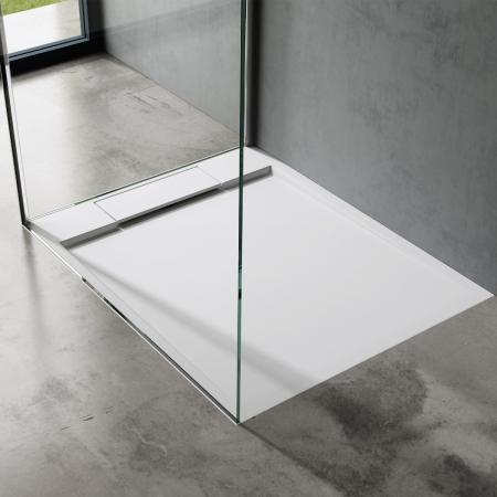 Cădițe de duș - Cadita dus Astra G04W, compozit, inaltime 4 cm, dreptunghiular, alb sau negru, diverse dimensiuni