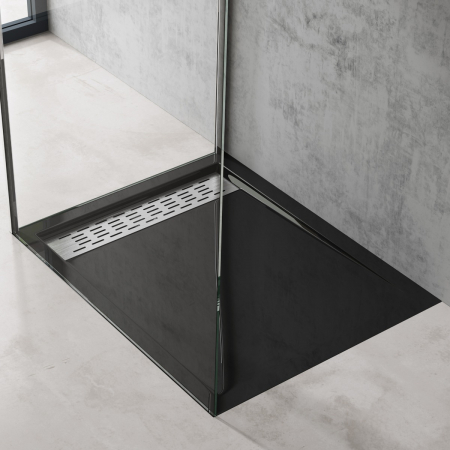 Cădițe de duș - Cadita dus Astra L01, acril, inaltime 4 cm, dreptunghiular, negru, diverse dimensiuni