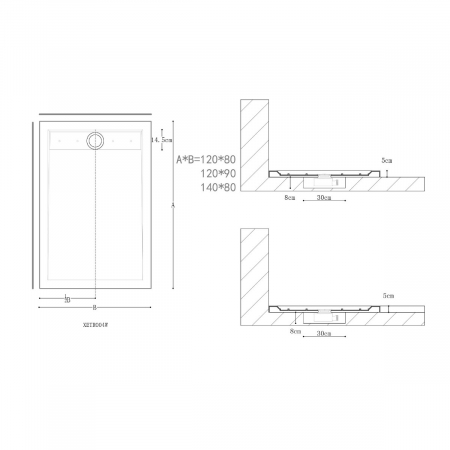 Cadita dus Astra L01, acril, inaltime 4 cm, dreptunghiular, negru, diverse dimensiuni [7]