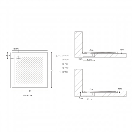 Cadita dus Astra L01AA, acril, inaltime 4 cm, patrat, negru, diverse dimensiuni [7]