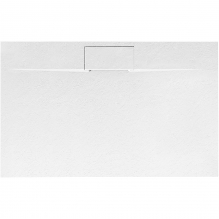 Cădițe de duș - Cadita dus Bazalt Long White, 80x100 cm, inaltime 2.5 cm, compozit, alb