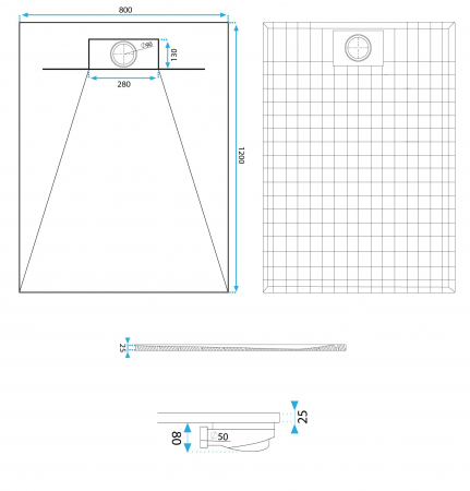 Cadita dus Bazalt White, 80x120 cm, inaltime 2.5 cm, compozit, alb [8]