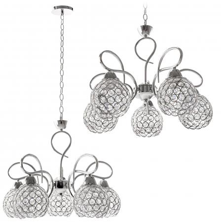 Lustre si pendule - Candelabru cu lampă de cristal APP635-5C