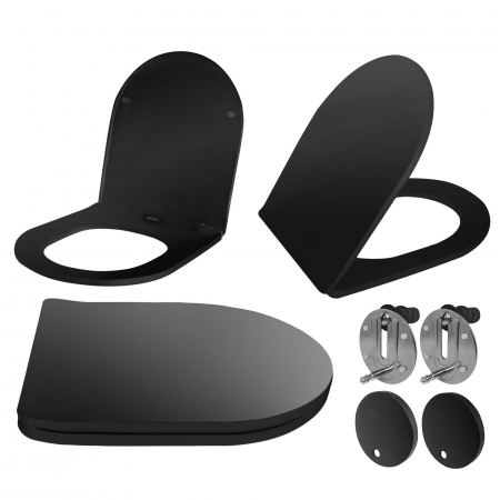 Vase WC si Bideuri - Capac WC CARLO FLAT UF BLACK