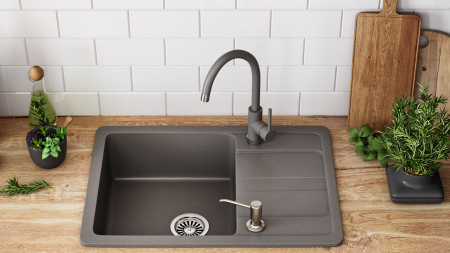 Chiuveta bucatarie Granit Nils gri set 5in1 [6]