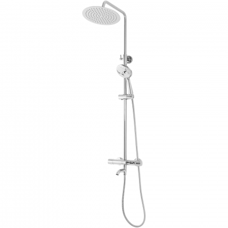 Coloana de dus cu termostat Lungo Crom, anti calcar, crom, montaj pe perete [2]