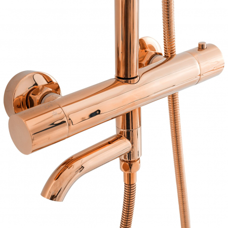 Coloana de dus cu termostat Lungo Rose Gold, anti calcar, auriu rose, montaj pe perete [7]
