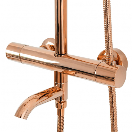 Coloana de dus cu termostat Lungo Rose Gold, anti calcar, auriu rose, montaj pe perete [1]
