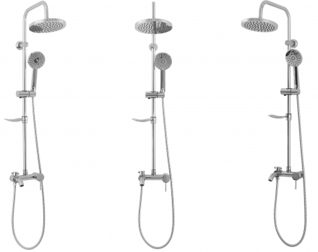 Coloana de dus Luis Chrome, anti calcar, crom, montaj pe perete [1]