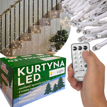 Becuri - Cortina LED 300 diode 3x3m GL2000 REMOTE CONTROL