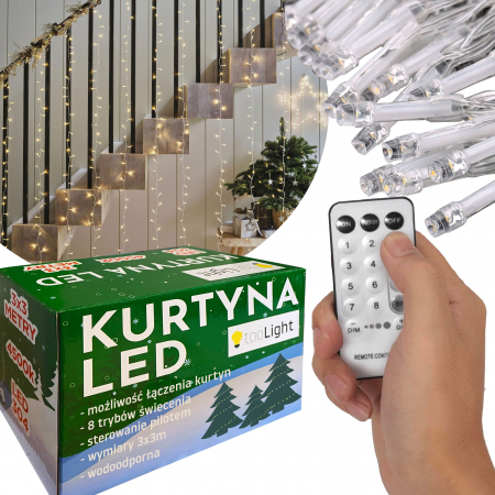 Becuri - Cortina LED 304 diode 3x3m GL2000 REMOTE CONTROL
