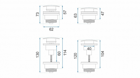 Dop universal pentru lavoar click-clack Auriu MAT [2]