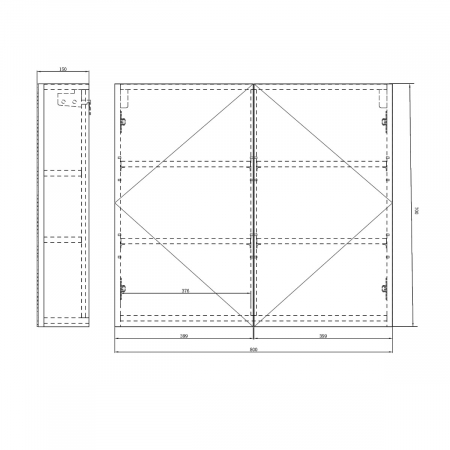 Dulap baie cu oglinda Spiegel02, 60-80-100-120 cm, alb sau antracit, suspendat [9]