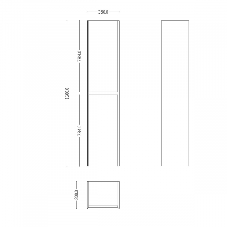 Dulap lateral baie Rimo, 35x30x160 cm, stejar,  suspendat [8]