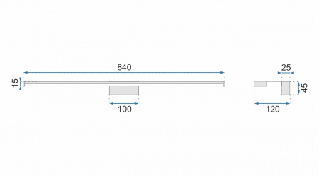 LAMPA APLICA de baie LED pentru oglinda 18W 90CM APP371-1W Crom [4]
