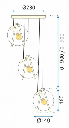 Lampa APP1090-3 CP GOLD WHITE [6]